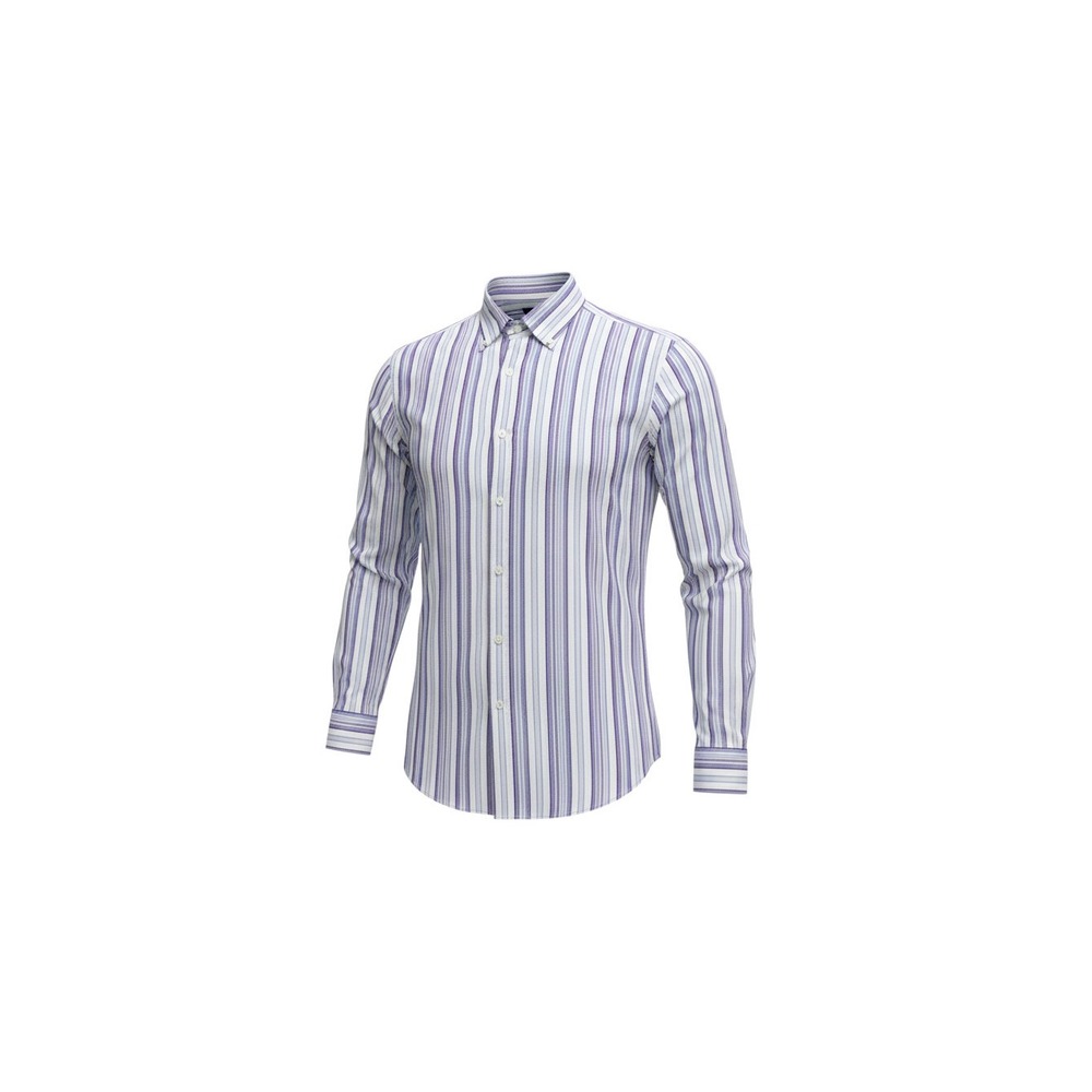 Gap Button Down Shirt Mens XL Blue Purple Striped Classic Fit Long Sleeve Cotton